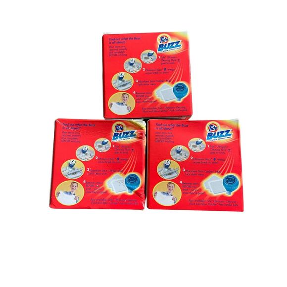 Tide BUZZ Ultrasonic Stain Catcher Pads 5 Boxes 2 Refill Packs Cleaner - Picture 2 of 5